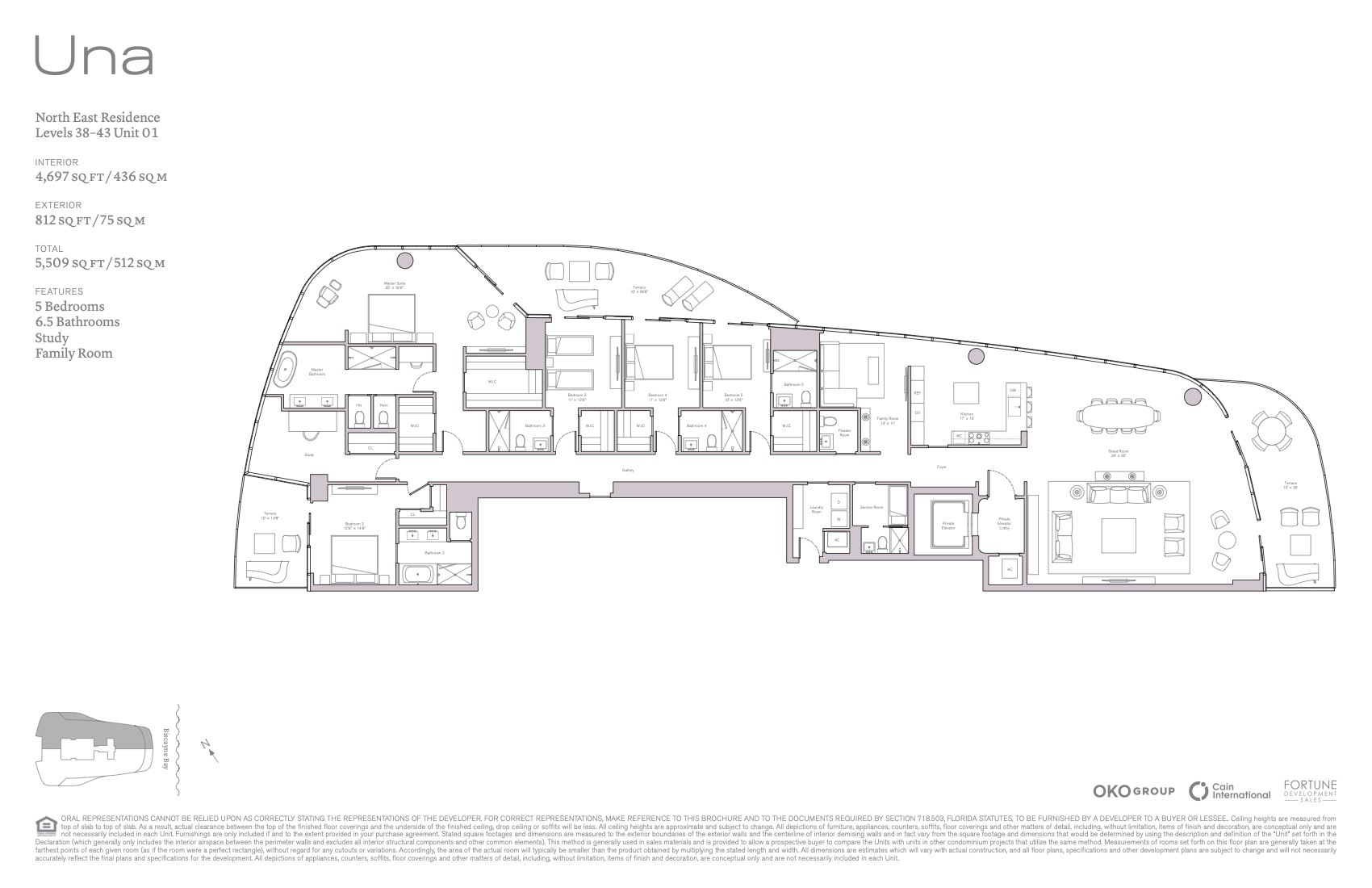 Floor Plan for Una Residences Floor Plans, NE 38-43 Unit 01